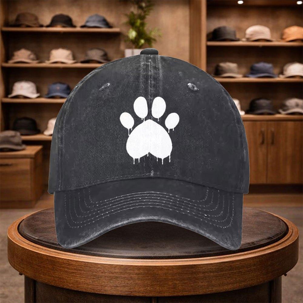 A Baseball Cap with a Paw Print Design Perfect for Casual Outings This Stylish And Adjustable Hat Is Suitable for Outdoor Acti