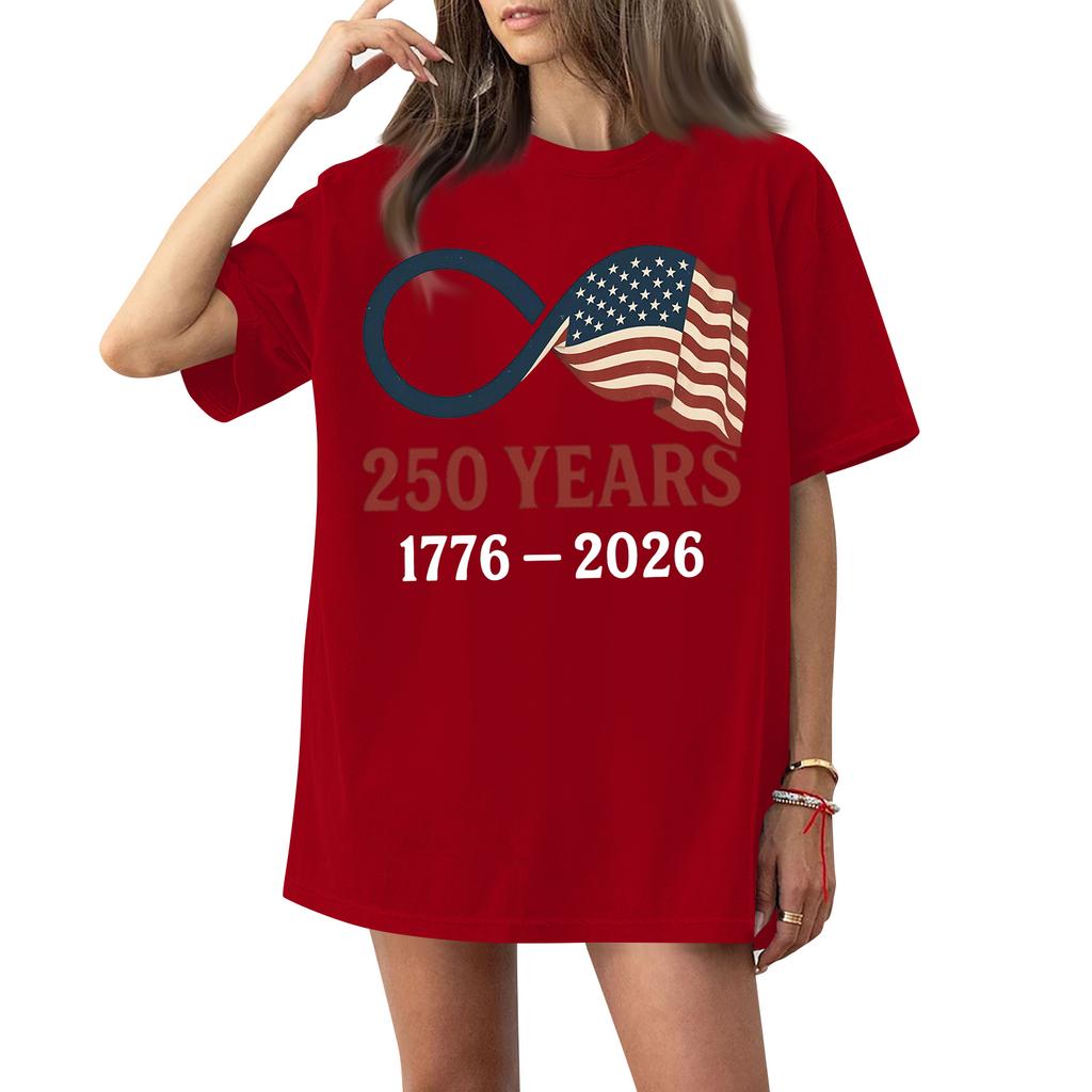 Damen Rundhals Bedrucktes Kurzarm T-Shirt Top