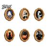 Kitchen Refrigerator Magnet 1/6Pcs Halloween Retro Frame Magnet Wooden Fridge Set Decoration Memo Note Holder for Holiday Party Cartoon