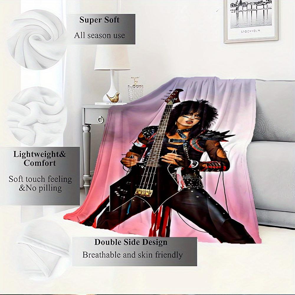 1pc Guitarist,Punk Rocker,ClowneTheme Digital Printed Flannel Blanket, Super Soft Plush Fleece Bed Cover, Multi-Function Four Seasons Hypoal