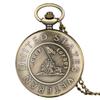 Vintage Bronze ‘’never Forget Veteran ‘’ Pattern Design Quartz Pocket Watch with Necklace Chain Commemorate Gift for Men Women