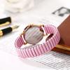 Wristwatch women accordion belt multiple color options stretch band stainless steel Arabic numerals large numbers easy-to-read dial quartz type size