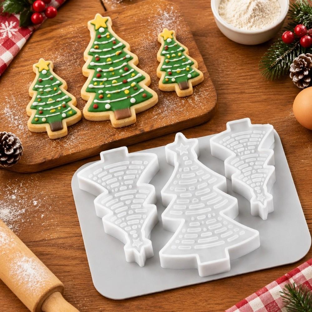 3 Cavity DIY Candle Mold Silicone Soap Mold Gift Making Christmas Tree Mold  Holiday