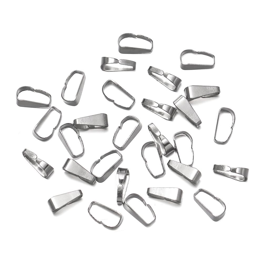 

50pcs Stainless Steel Pinch Clip Clasp Bail Finish Necklace Pendant Claw Clasps Melon Seeds Buckle for DIY Craft Jewelry Making