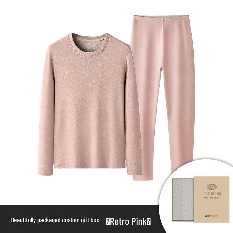 Set dámského termoprádla z hedvábné vlny – jednobarevné, plus sametové, husté na podzim/zimu.