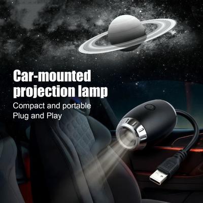 USB Car Projector Lamp 360 Degrees Adjustable Starry Sky Projection Lamp 3 Brightness Home Bedroom Automotive LED Ambient Lamp