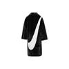 New Nike Women's Faux Fur Long Jacket Asia Sizing Black DQ6839-010