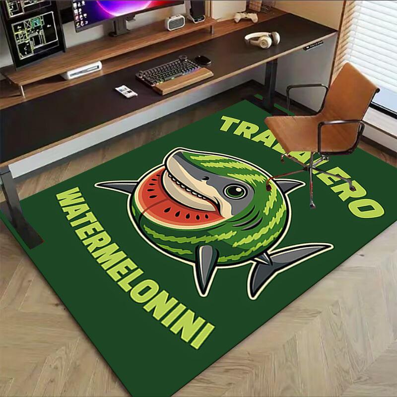 1pc Watermelonini Tralalero Carpet, Office Rug Outdoor Mat Home Decor Area Carpet Festival
