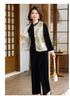 Mother's Day Elegant Spring/Autumn Chinese-Style Suit: Middle-Aged Women's Jacquard Embroidery Vest Three-Piece Set.