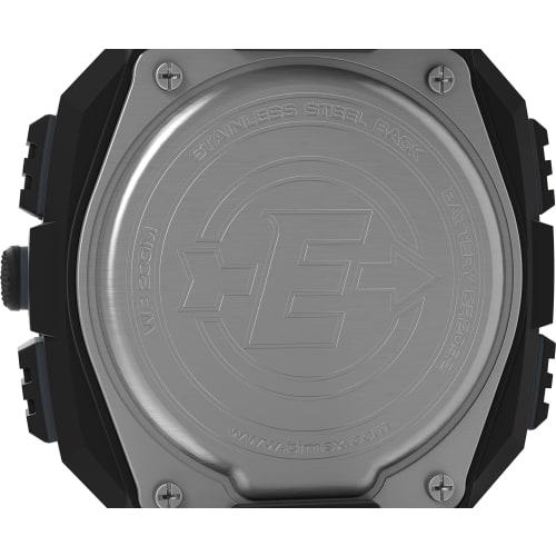 Timex Men's Expedition Shock XL Vibrating Alarm 50mm Watch, Black/Positive, Chronograph.