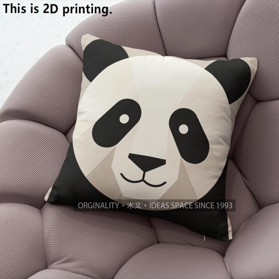 Cute Panda Print Square Throw Pillow Cases Pattern Cushion Cover Suitable For Sofa Bedroom Car Pillow Cover