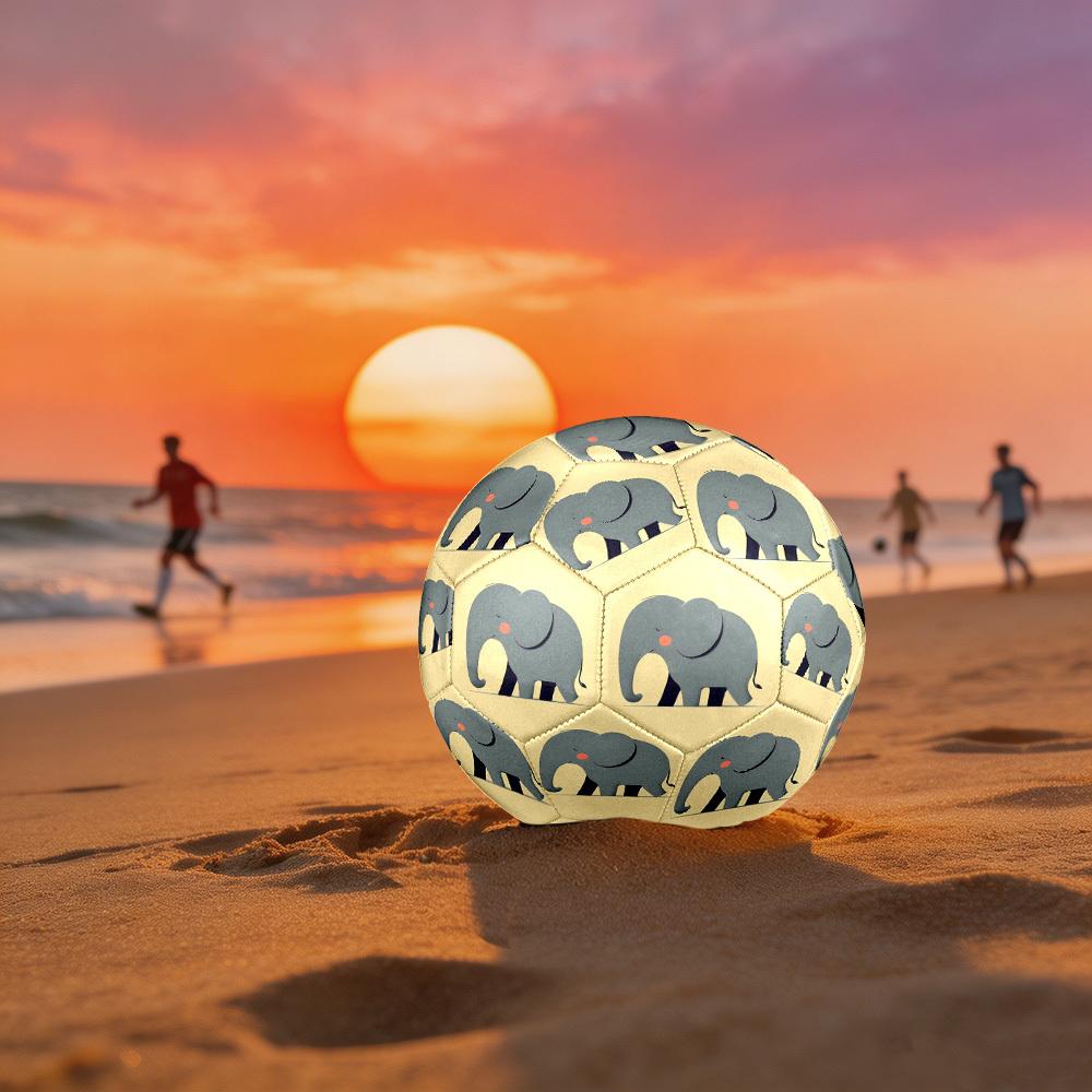 1pc Elephant Illustration Theme Soccer Ball Football, Size 5, Lightweight PVC, Outdoor Training Soccer Ball,Gift j61439