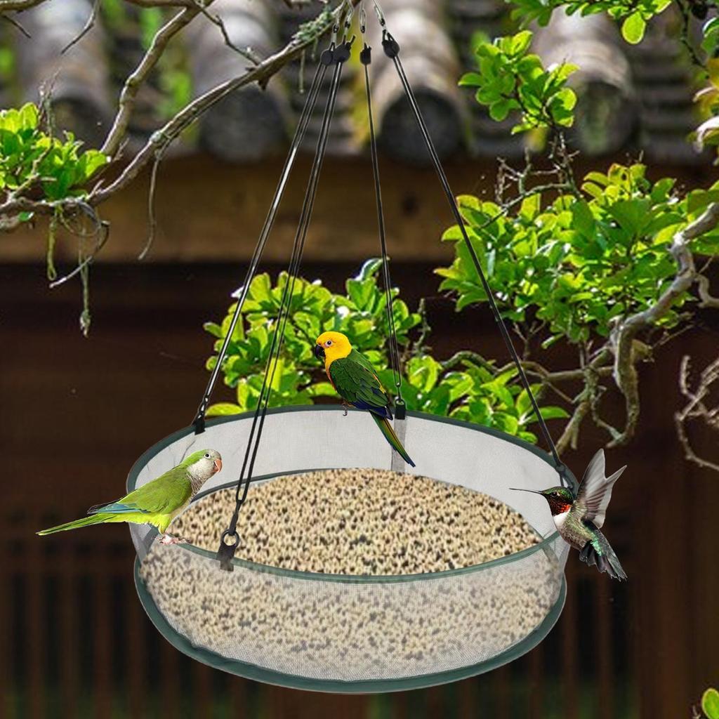 Bird Feeder Tray Attracting Birds Birds Food Catcher Hummingbird Feeder with Hanging Chain for Balcony Backyard Garden Yard