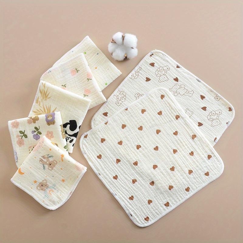 5/10/20pcs All Cotton Gauze Small Towels,Four-Layer Hemmed Pure Cotton Design,Face Towel,Drool Towel, For Shower,Travel -Easter,