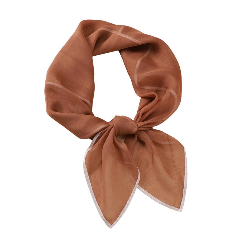 Fashion Simulated Silk Scarf Women's Simple Style Solid Color Thin Cloud Pattern Scarf Small Square Scarf