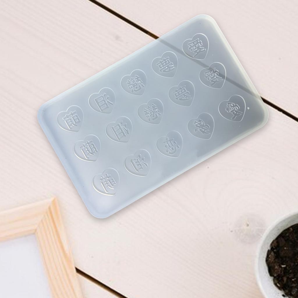 Makkelijk Schoon te Maken Siliconen Hart Chinese Karakters Accessoires Vorm Sieraden Accessoire Maakvorm voor Ambachtslieden
