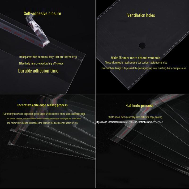 Transparent Self-Adhesive Garment Packaging Bag with Card Head