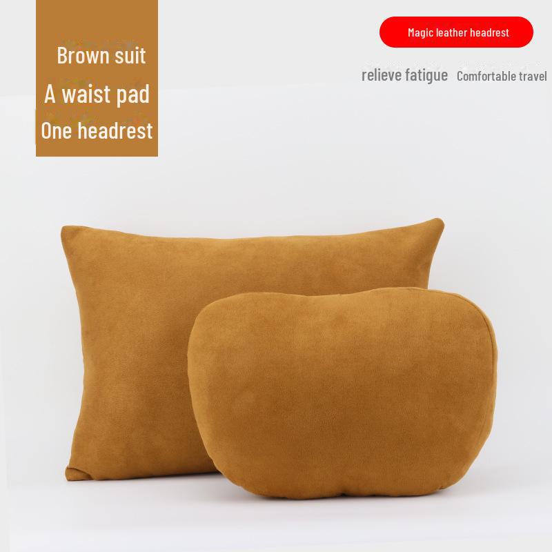 Car Suede Neck and Waist Pillow Set