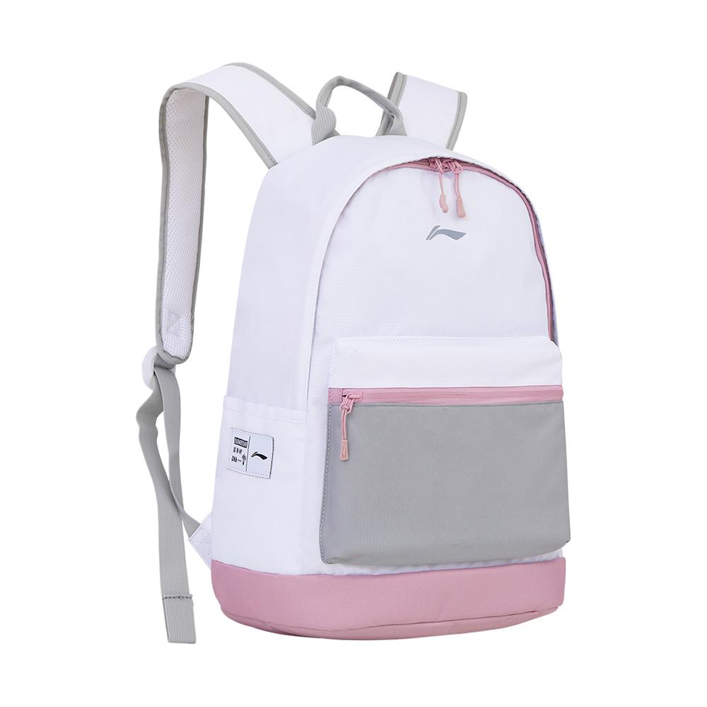 

Li Ning Sports Lifestyle Series Large Capacity Polyester Backpack Unisex Backpack Pink White ABSQ564-13 Pink/White