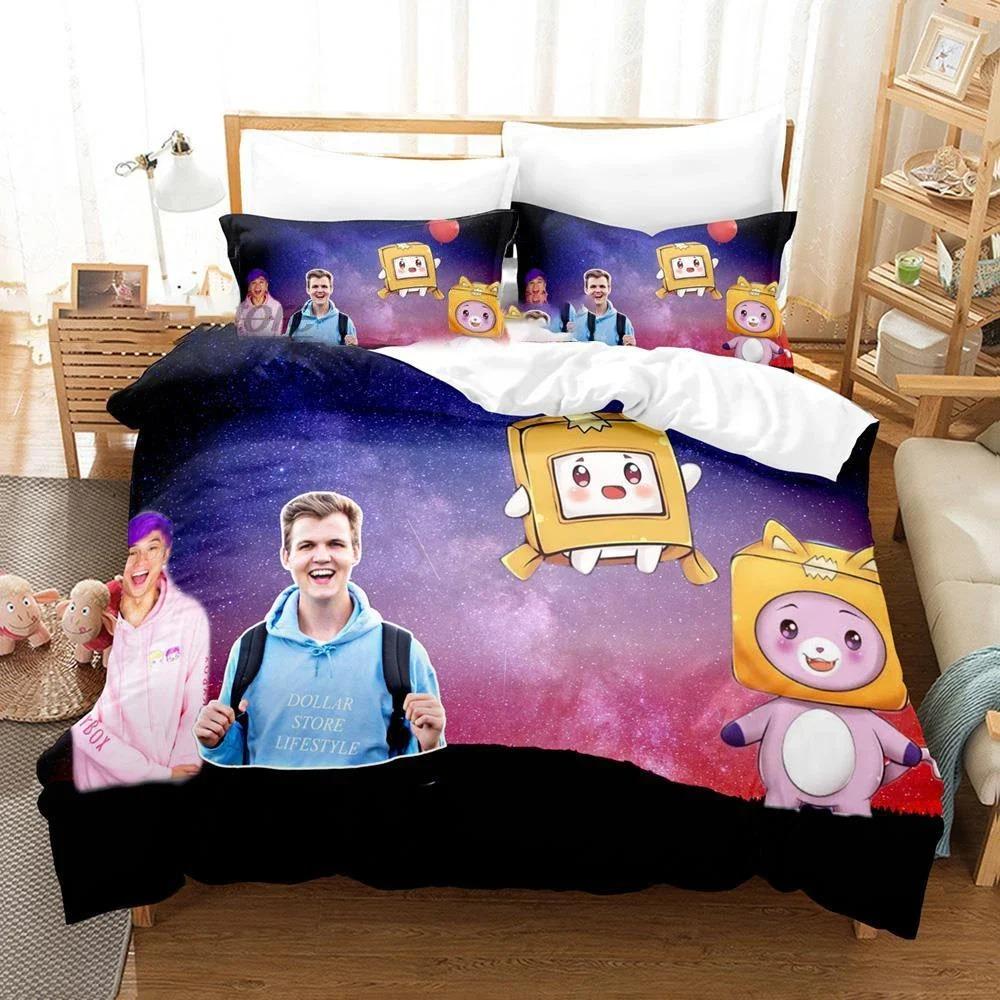 Cartoon Foxy Boxy Lanky-box Bettwäscheset Bettbezug Schlafzimmer Bettdecke Bezüge Einzelbett Twin King Size Steppdeckenbezug Zuhause