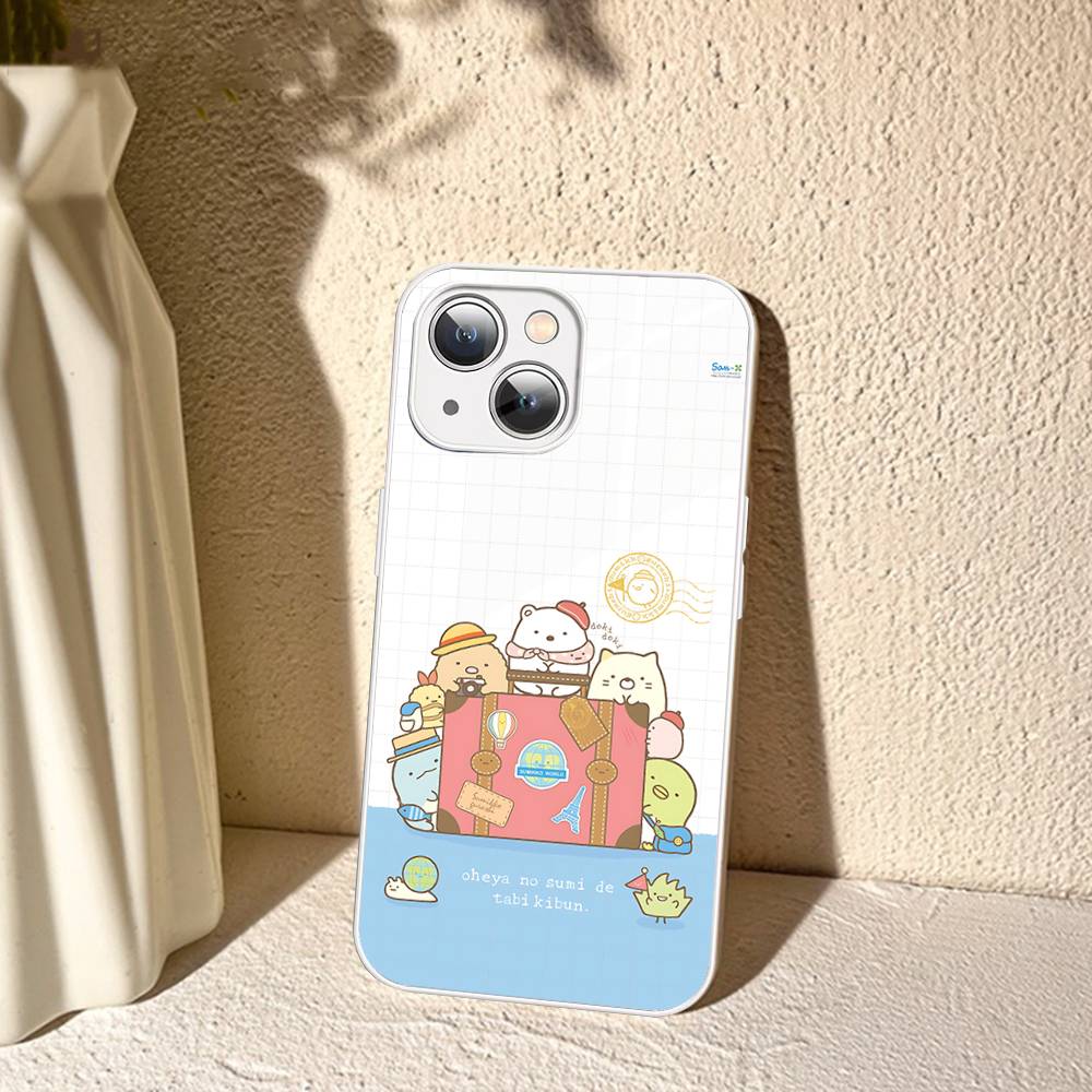 Cartoon S-sumikko Gurashi Tempered Glass For Iphone 14 13 12 11 Pro Mini XS MAX 14Plus X XS XR Cover