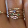 4-teiliges Ring-Set 18 Karat Vergoldet für Damen Einfache Europäisch-Amerikanische Zirkon Verlobungsringe