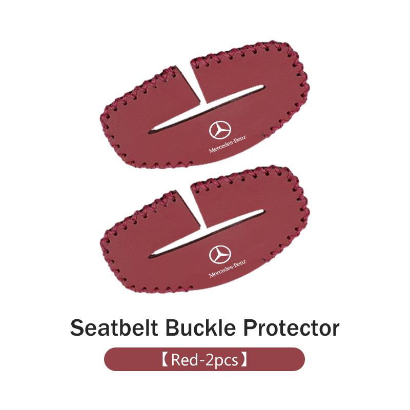 Leather Car Seat Belt Buckle Cover Anti-Scratch Adjusting Clip For Mercedes Benz CLK GLC W212 C200 C300 W203 W204 W205 W169 W176 DQRST1
