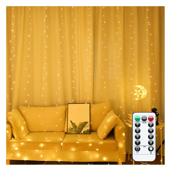 300 LED Fairy Curtain Lights 9.8ft x 9.8ft Window Wall Hanging String Light USB Powered Curtain Light for Bedroom Backdrop Wedding Party Indoor Decor