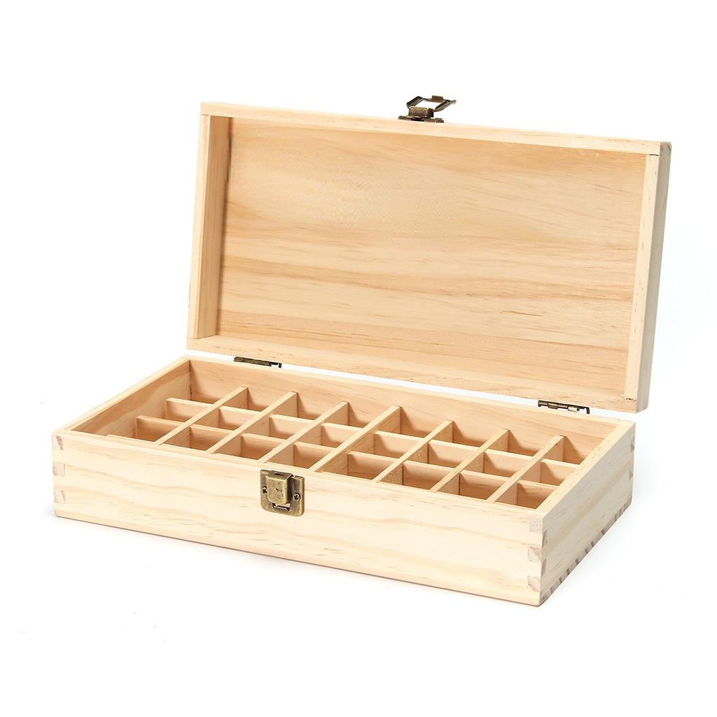 For doTERRA 32 Grids Essential Oil Natural Wood Box Aromatherapy Wooden Box Treasure Jewelry Storage Organizer Handmade Craft