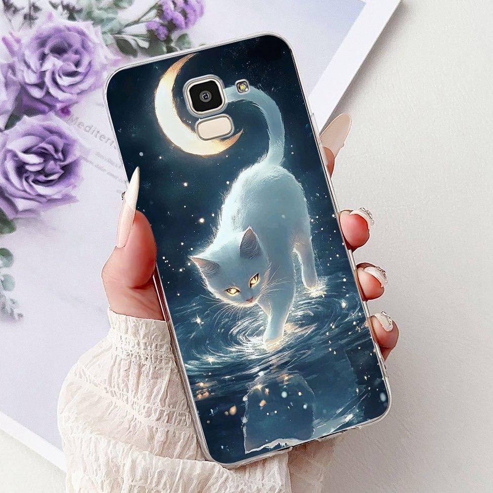 Clear For Samsung J6 2018 Case SM-J600F Cute Fashion Funny Painted Back Cover For Samsung Galaxy J6 2018 Phone Case J600G J600FN