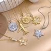Necklace European, American moon star micro-inlaid zircon necklace accessories female niche personality light luxury high-end accessories