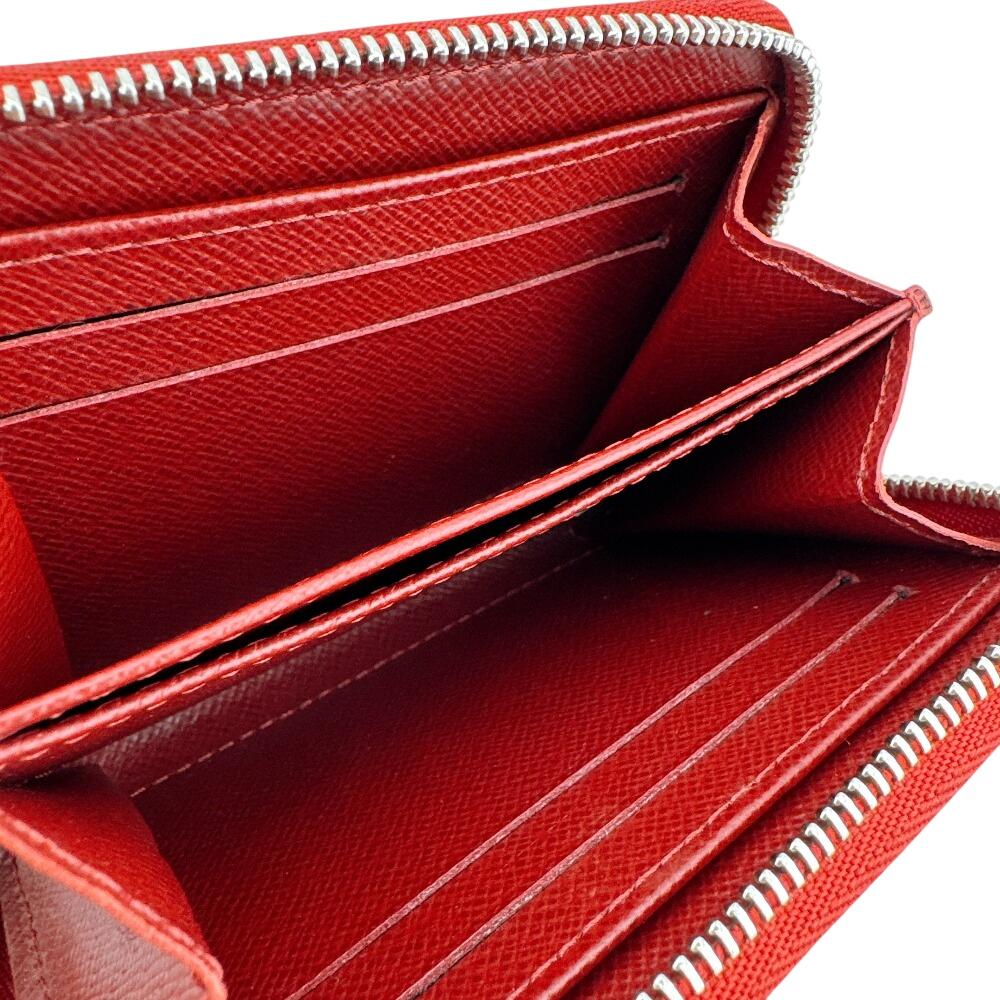 LOUIS VUITTON M6015M Card Case Epi leather Zip around purse Coin case Red leather Used