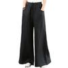2025 Women's Plus Size Cotton Linen Wide-Leg Trousers - High Waist, Loose Fit, Straight Leg, Casual Summer Pants