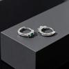 High Quality Fashion Green Cubic Zirconia Snake Shape Hoop Earrings for Men Punk Gothic Jewelry Party Daily Wear