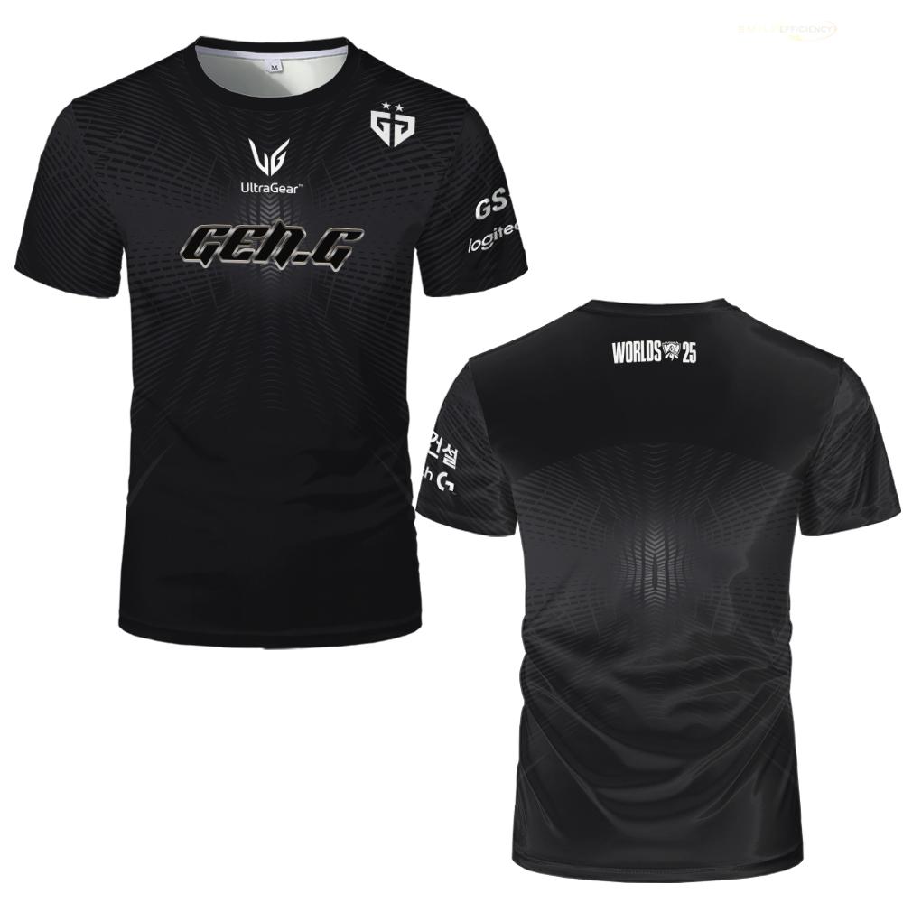 

2025 Gen.G ESports Club Team Jersey Summer Gamer Daily Training Breathable Loose Short Sleeve Fan Gift Customizable Name T-shirt 6XL