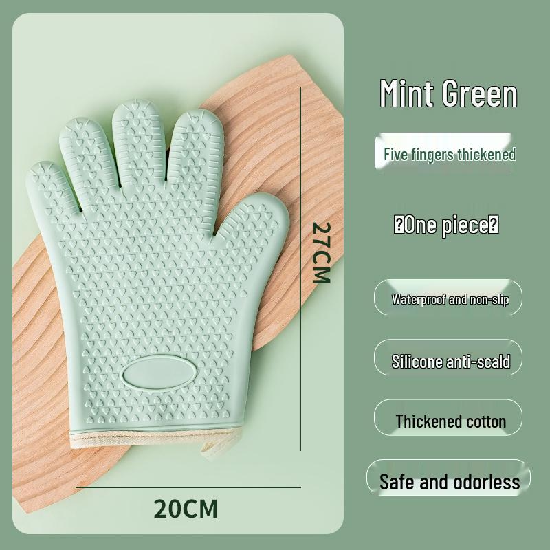 Heat-Resistant Silicone Oven Gloves: Anti-Scald, Non-Slip, Thickened for High Temperature Baking, 2025.