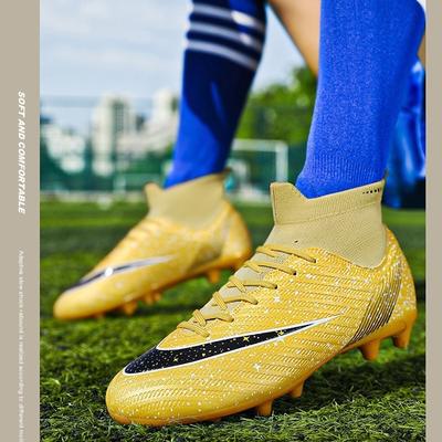 Broken Nail Shoes Children's Football Shoes High Top Men's and Women's Adult Nails Artificial Grass Training Foreign Trade Shoes Long Nails