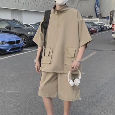 Trendy Couples' Short-Sleeve Zipper T-Shirts - Stylish Men's Spring/Summer Loose Fit Workwear