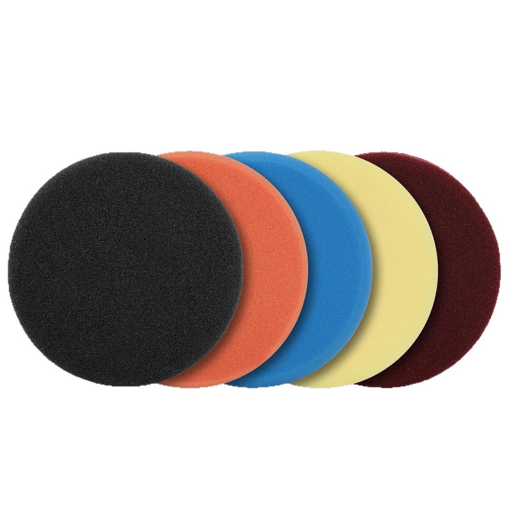 6-inch M14 Car Detailing Sponge Polishing Disc Set: Coarse, Medium, Fine Grinding & Waxing Discs