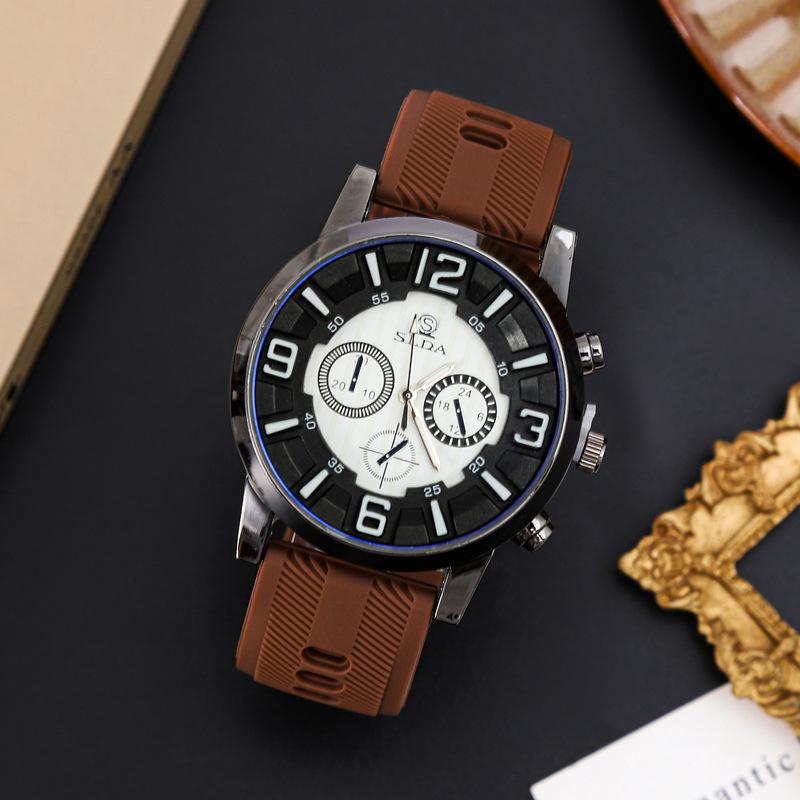 Hochwertige Lässige Herrenuhr, Personalisierte Trend-Quarzuhr, Vielseitige Mode-Herrenuhr mit Silikonarmband