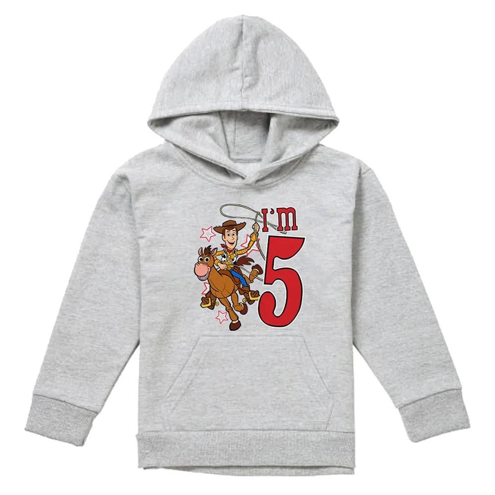 Toy Story Childrens/Kids IÂ´m 5 Woody Heather Birthday Pullover Hoodie