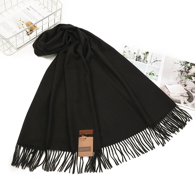 

Женский шерстяной шарф Осень и Зима Новый Утолщенный Теплый Шаль Однотонный Кашемировый Шарф Мужской Зимний Шарф 700*200CM