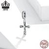 Avle S925 Sterling Silver Retro Cross Pendant Bracelet with European & American Fashion Beads