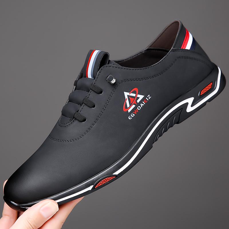 Men Casual Leather Shoes Versatile Wear-Resistant Men'S Shoes New Leather Breathable Anti-Slip Men'S Leather Casual Shoes