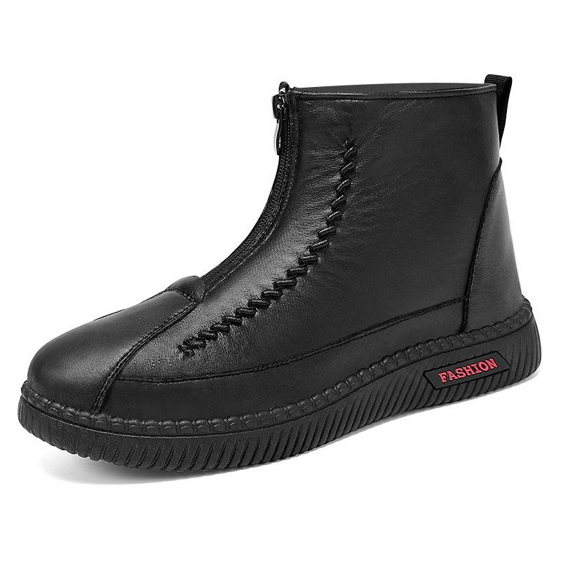 Women's fashion warm padded lining with ankle support comfortable soft elastic cushioning waterproof non-slip casual snow boots cotton shoes.