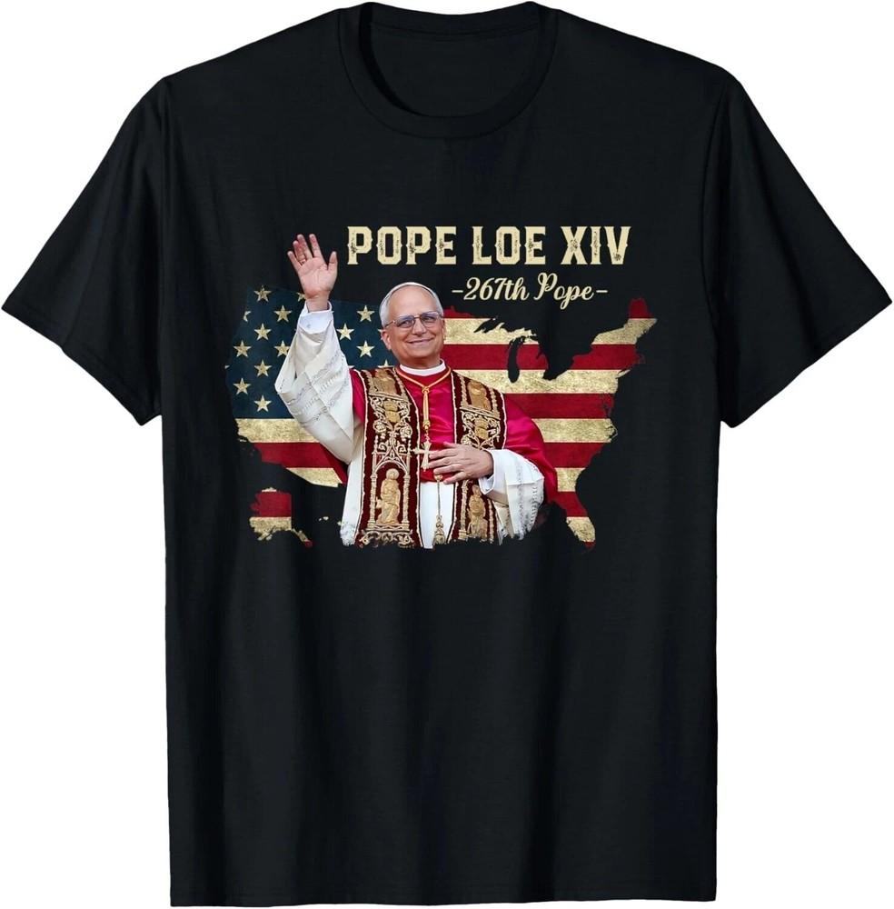 Cardinal Pope Robert Prevost - Pope Leo XIV America Flag Unisex T-Shirt Unisex T-Shirt S