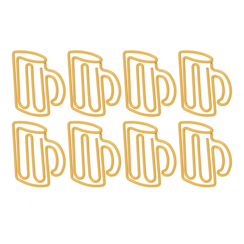 100Pcs Cute Paper Clips Yellow Cup Style Strong Metal Exquisite Color Kids Paper Clips for Home Scho