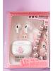 TWS-K44 Wireless Bluetooth Earphones with DIY Hand-Painted Beaded Keychain Case