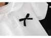 2025 Girls' Stylish College Style White Short Sleeve T-shirt - Versatile and Sweet Summer Top