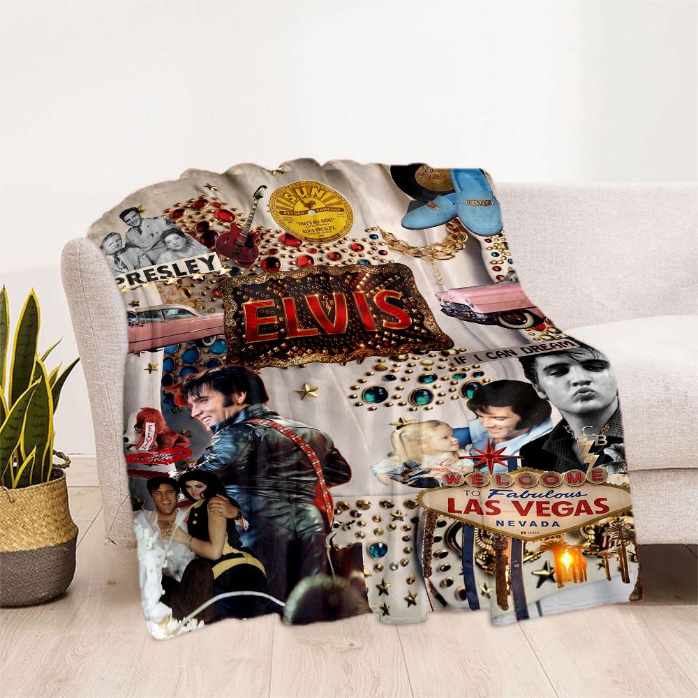 Elvis Presley Las Vegas Blanket Comfortable Perfect for Office Chair Seaside Chair Four Seasons Multipurpose Stylish Decor